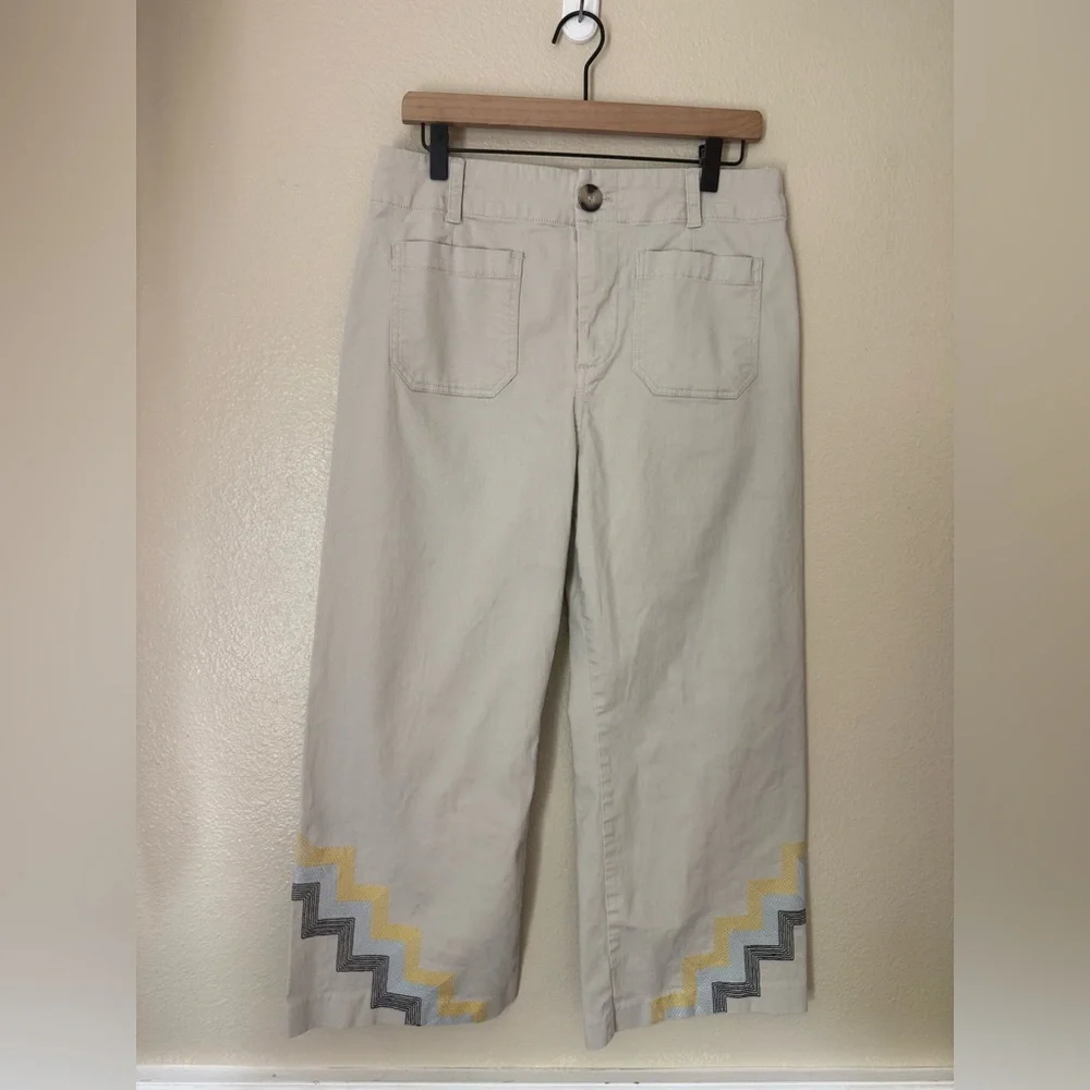 MAEVE By Anthropologie Hallee Embroidered Wide Leg Pants - Picture 2 of 6